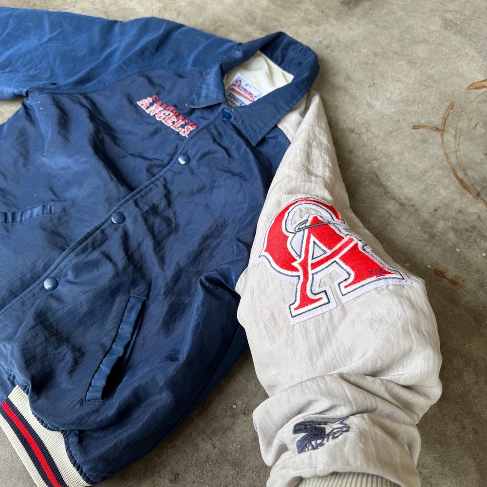 Rare Vintage 90s Starter California Angels Jacket Teens M Anaheim Made In USA - Picture 5 of 7